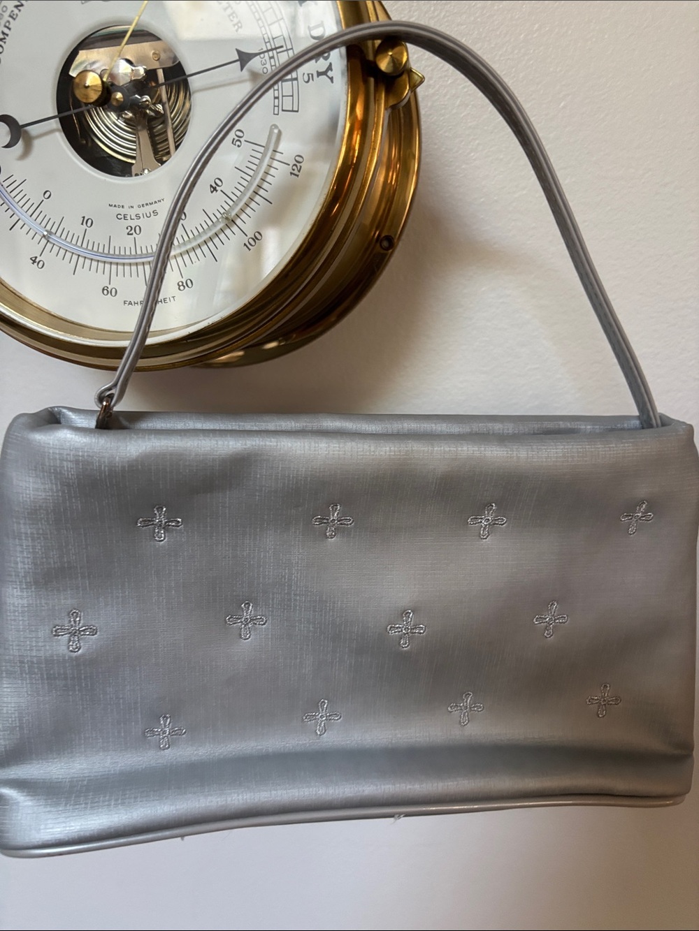 Elegant Silver Evening Shoulder Bag pvc